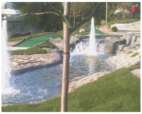 Great design of mini golf water features